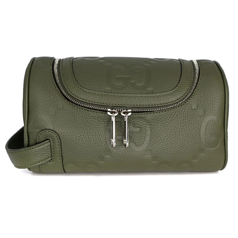 Gucci Case Khaki GG Green Cosmetic Jumbo